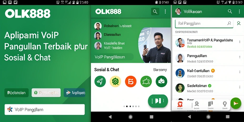Tampilan antarmuka VoIP Panggilan OLX888 yang modern dan mudah digunakan.