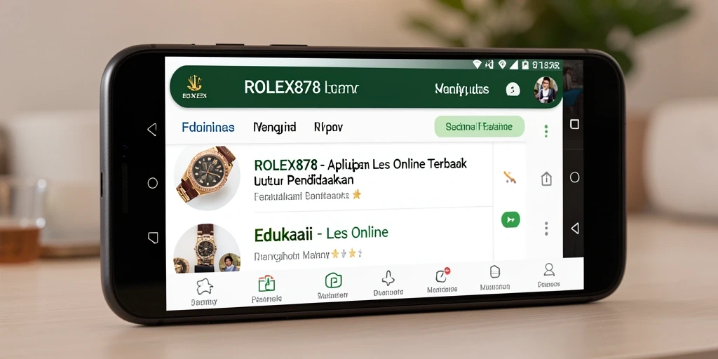 Tampilan antarmuka pengguna aplikasi Les Online ROLEX878.