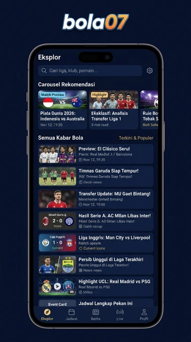 Tampilan katalog aplikasi bola07