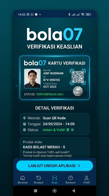 Tampilan kanal resmi bola07